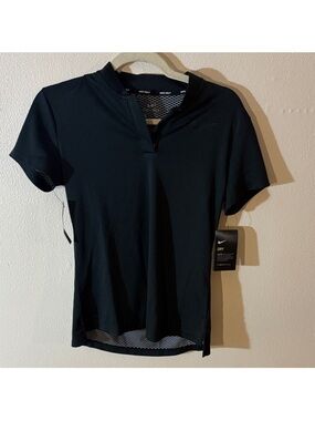 Nike Black Short-Sleeve Dri-FIT Mesh-Back Tee